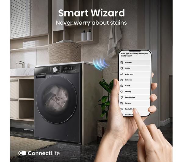 Hisense WD5S1045BB 5S Series Auto Dosing WiFi Washer Dryer 10.5kg Black
